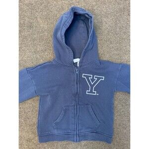 H&M Yale Hoodie Kids 12M Fleece Zip Up Big Logo Faded Vintage